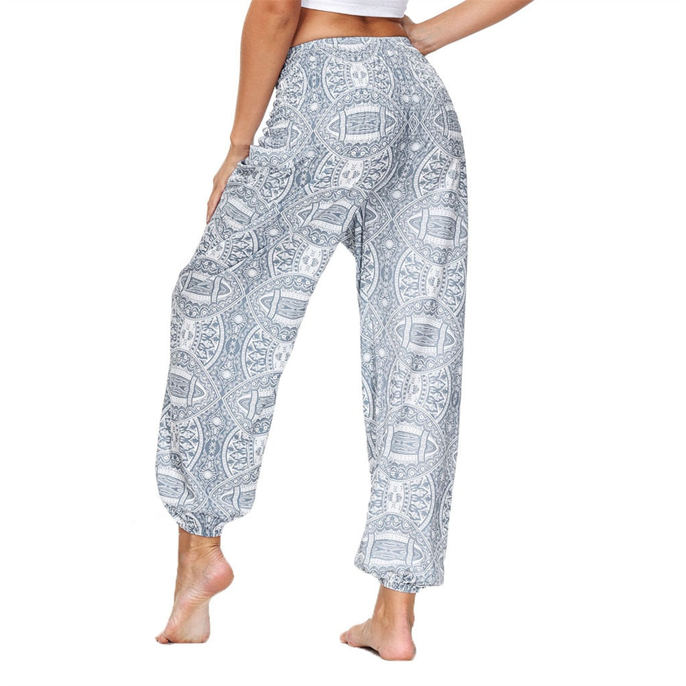 Women Print Boho Loosed Yoga Pants,
