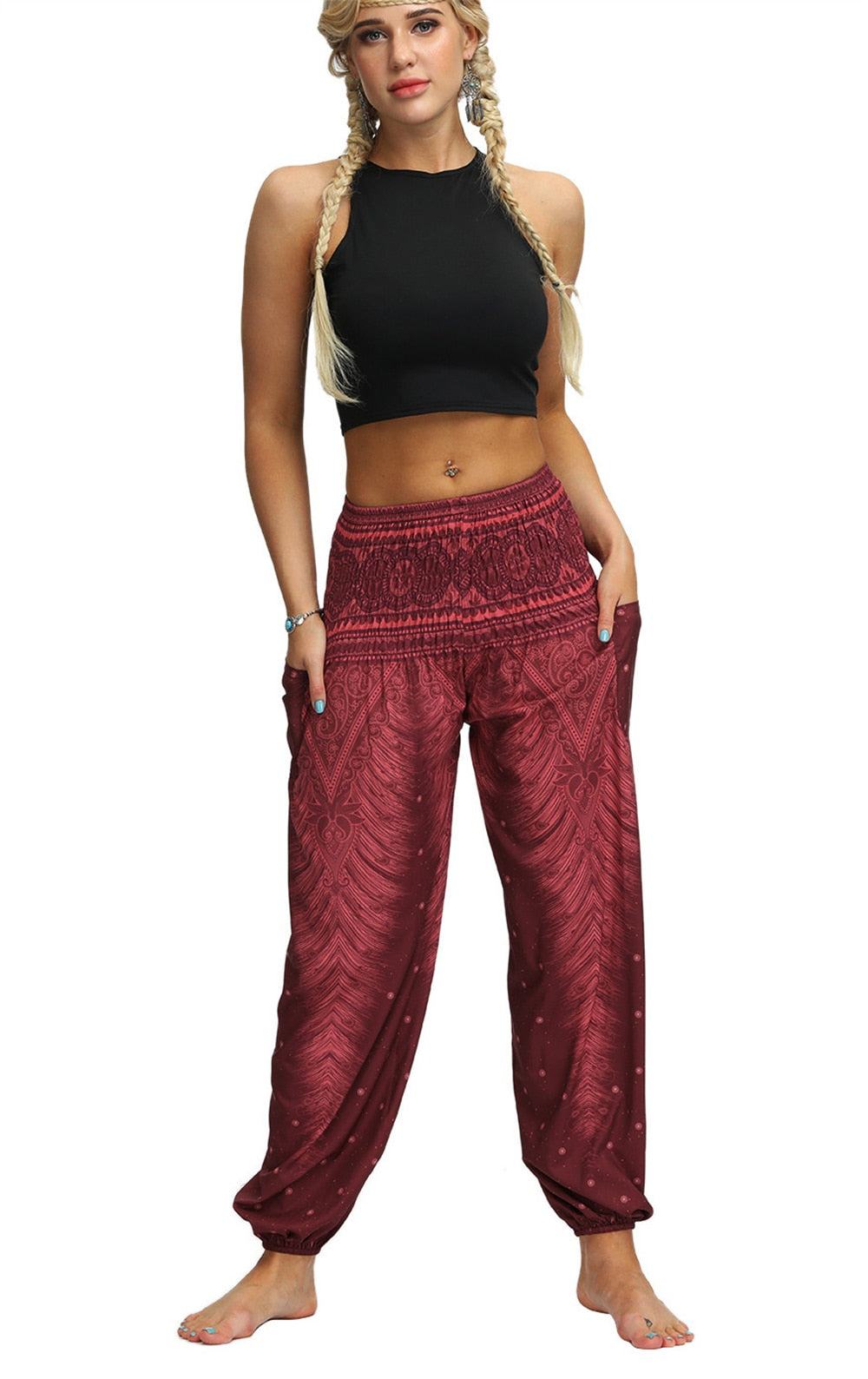 Bohemian Pants,Gypsy Yoga Pant ,Casual Baggy Boho Harem Pants