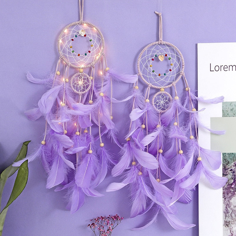 Decor Feather Dreamcatcher W/ Lights
