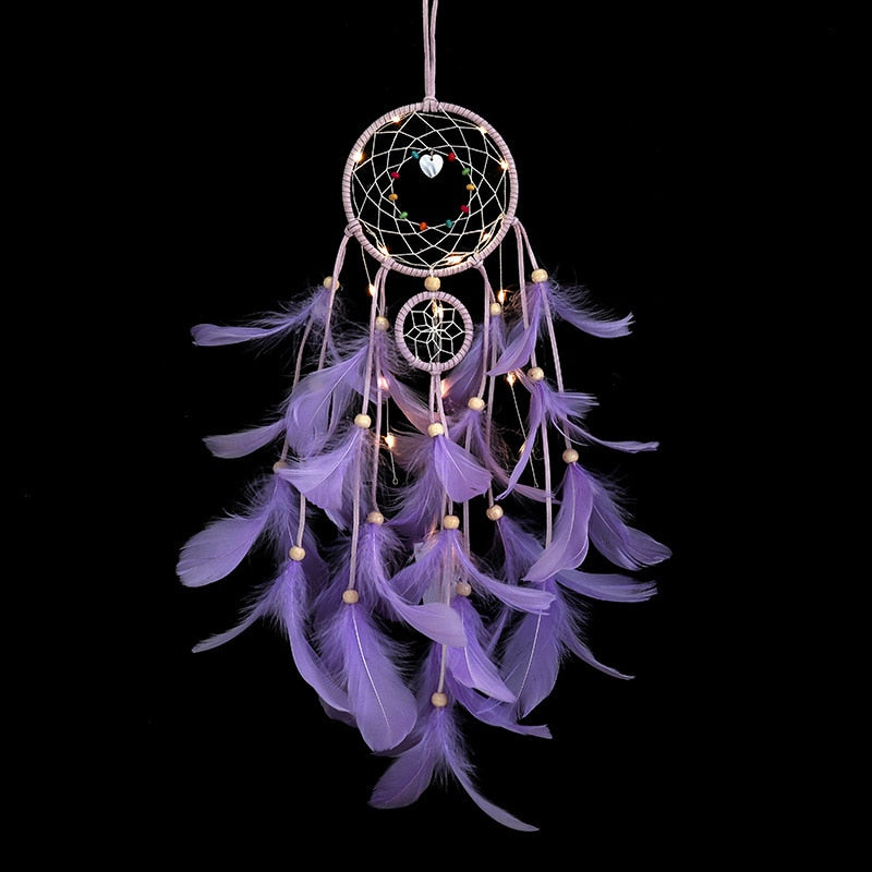 Decor Feather Dreamcatcher W/ Lights