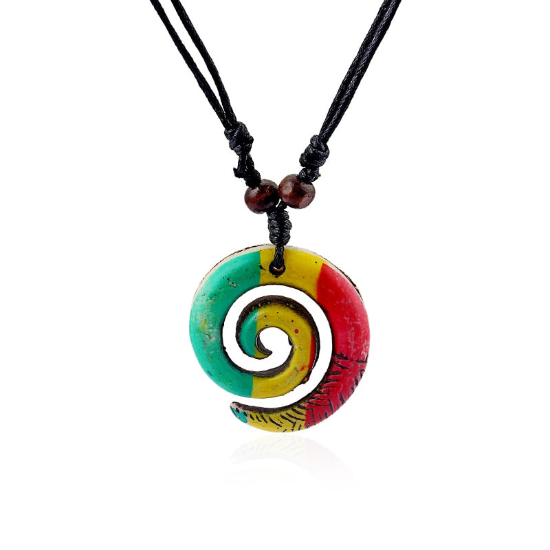 1pcs Resin Keltic Spiral Swirl Charms Pendants Necklace Adjustable
