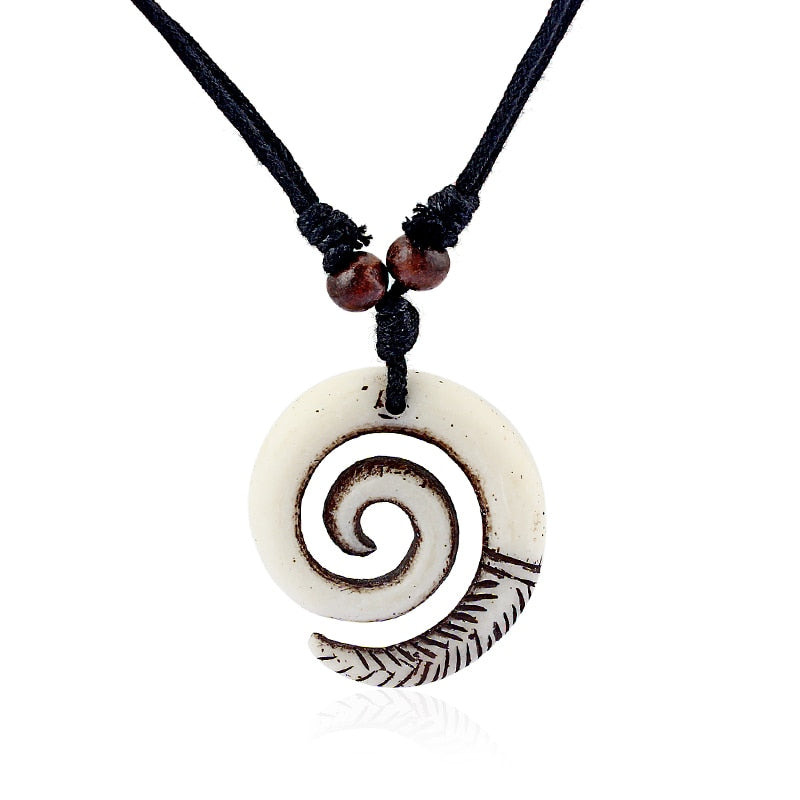 1pcs Resin Keltic Spiral Swirl Charms Pendants Necklace Adjustable