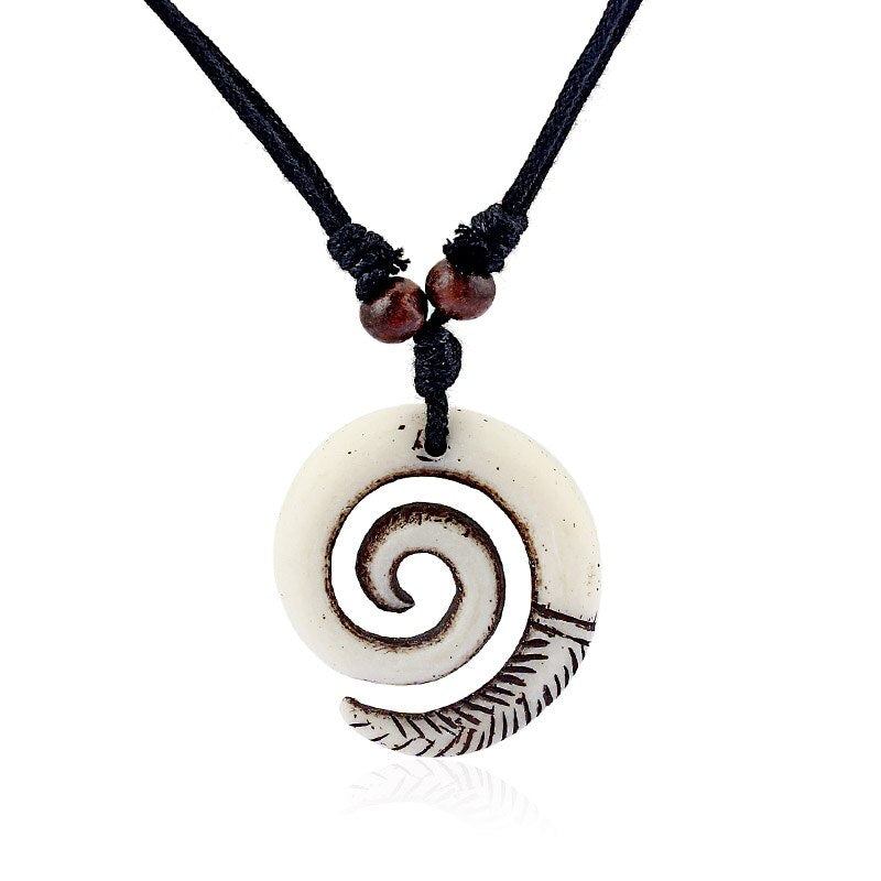 1pcs Resin Keltic Spiral Swirl Charms Pendants Necklace Adjustable