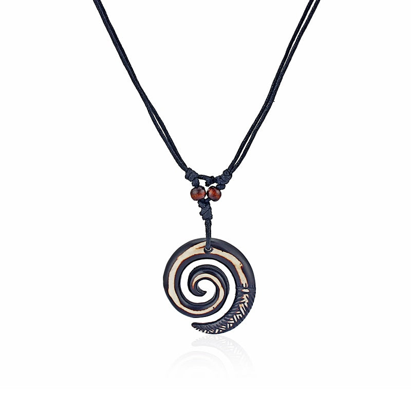 1pcs Resin Keltic Spiral Swirl Charms Pendants Necklace Adjustable