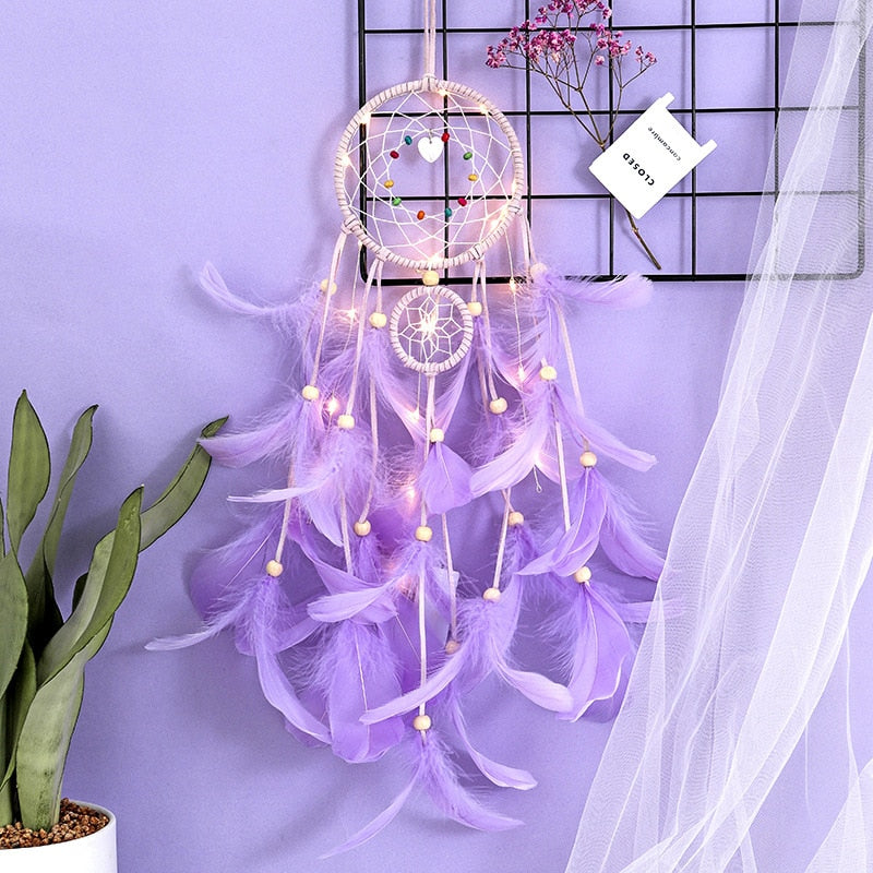 Decor Feather Dreamcatcher W/ Lights