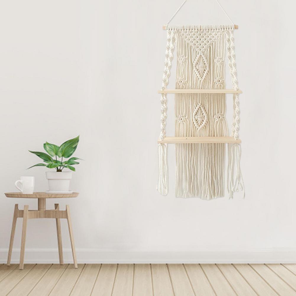 Macrame Shelf 2 Tier Wall-mounted Boho