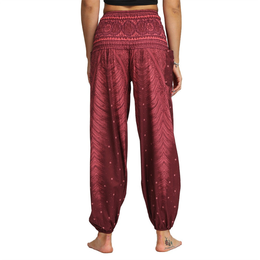 Bohemian Pants,Gypsy Yoga Pant ,Casual Baggy Boho Harem Pants