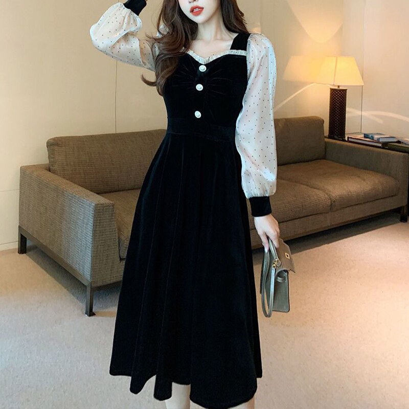 French Hepburn Style Vintage Elegant Dress