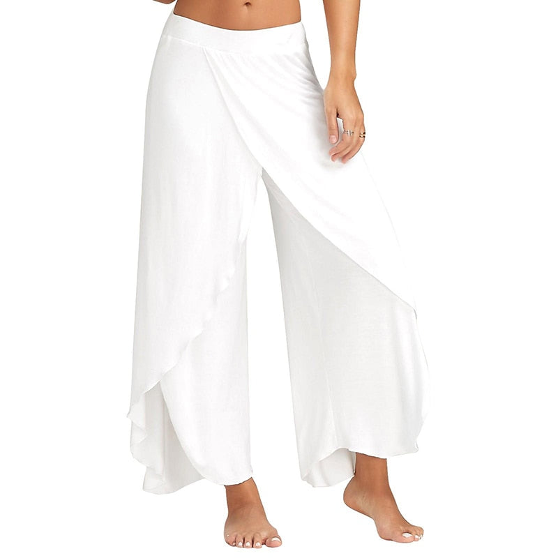 Women Wide Leg Pants Loose Fitness Yoga Split
