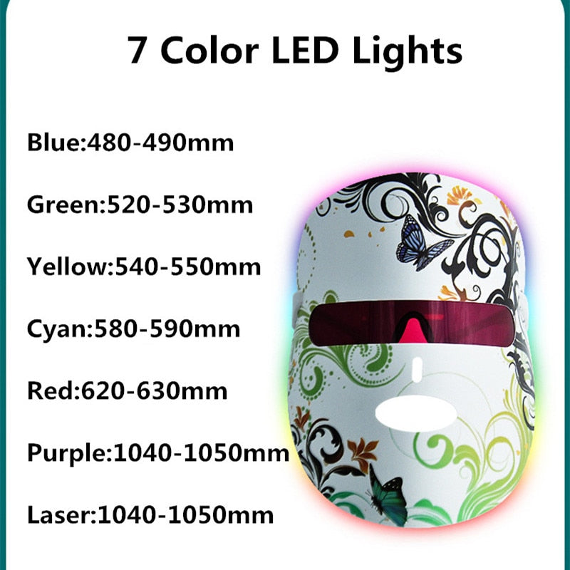 Facial Photon Therapy LED Mask 7 Color Red Light For healthy skin