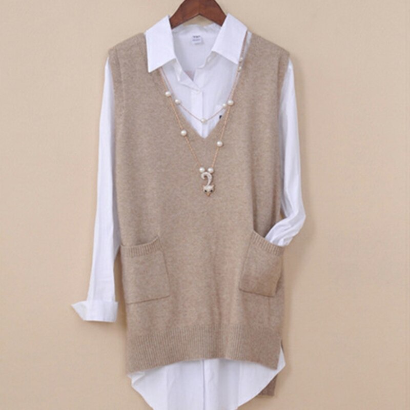 Spring Autumn Cashmere Knitted Vest