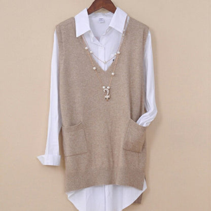 Spring Autumn Cashmere Knitted Vest
