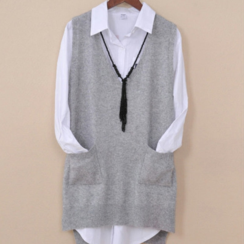 Spring Autumn Cashmere Knitted Vest