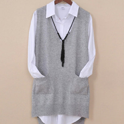 Spring Autumn Cashmere Knitted Vest