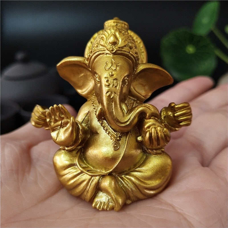 Gold Lord Ganesha Buddha Statue