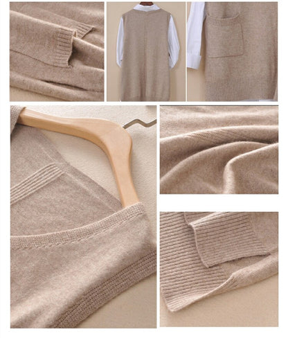 Spring Autumn Cashmere Knitted Vest
