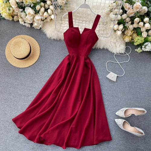 Summer V-neck Sexy Open Back Dress