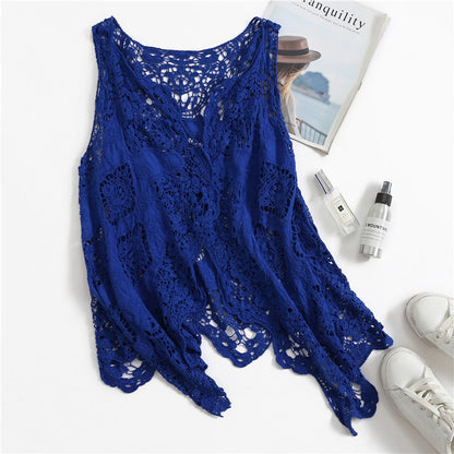 Hippie Froral Vest Retro Vintage Crochet