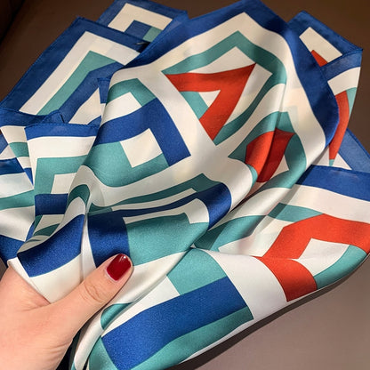 Small Shawl Silk Satin Hair Scarfs Female Square Headband Bandana Head Scarve