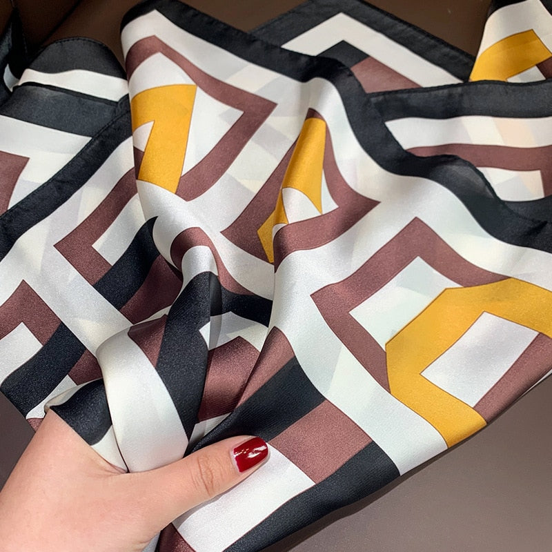 Small Shawl Silk Satin Hair Scarfs Female Square Headband Bandana Head Scarve