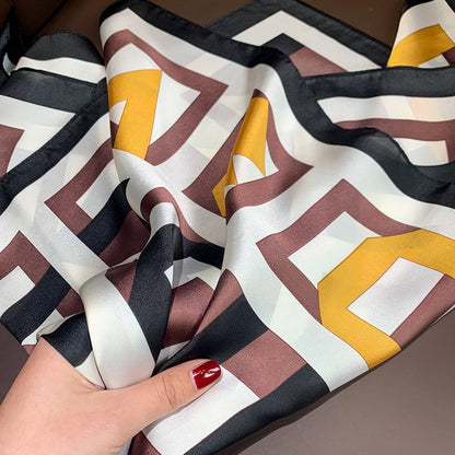 Small Shawl Silk Satin Hair Scarfs Female Square Headband Bandana Head Scarve