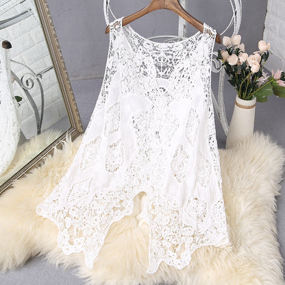 Hippie Froral Vest Retro Vintage Crochet