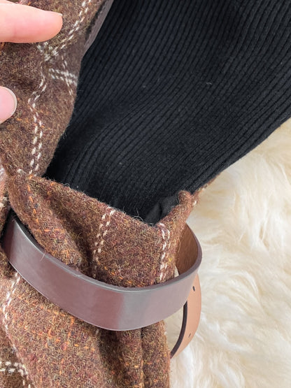 High Quality Fall Winter Women Sweater Overalls Dress