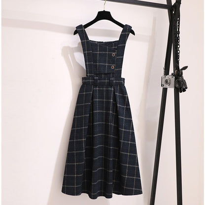 High Quality Fall Winter Women Sweater Overalls Dress