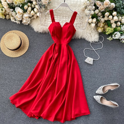 Summer V-neck Sexy Open Back Dress