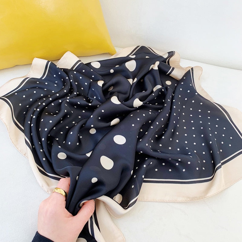 Small Shawl Silk Satin Hair Scarfs Female Square Headband Bandana Head Scarve