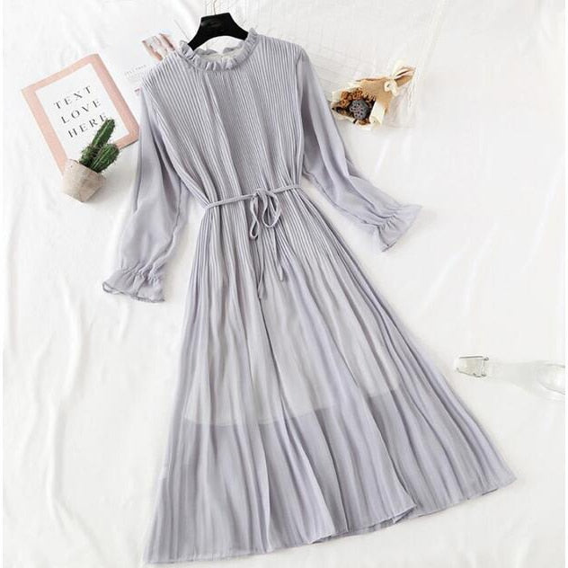 New Women Spring Print Dresses Long Sleeve