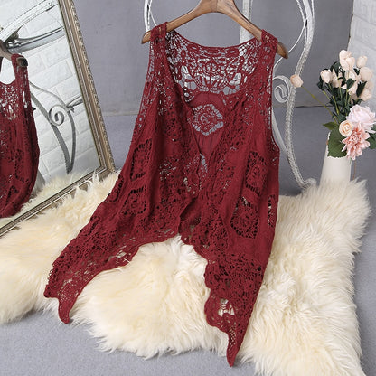 Hippie Froral Vest Retro Vintage Crochet