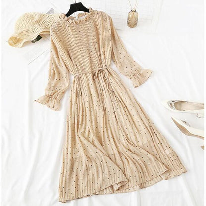 New Women Spring Print Dresses Long Sleeve