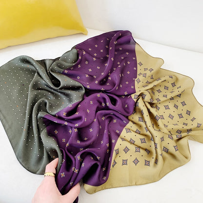 Small Shawl Silk Satin Hair Scarfs Female Square Headband Bandana Head Scarve