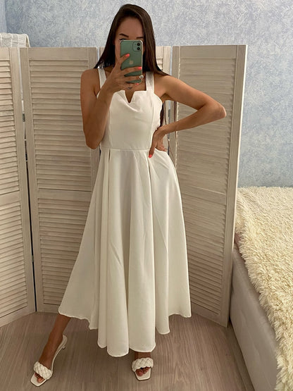 Summer V-neck Sexy Open Back Dress