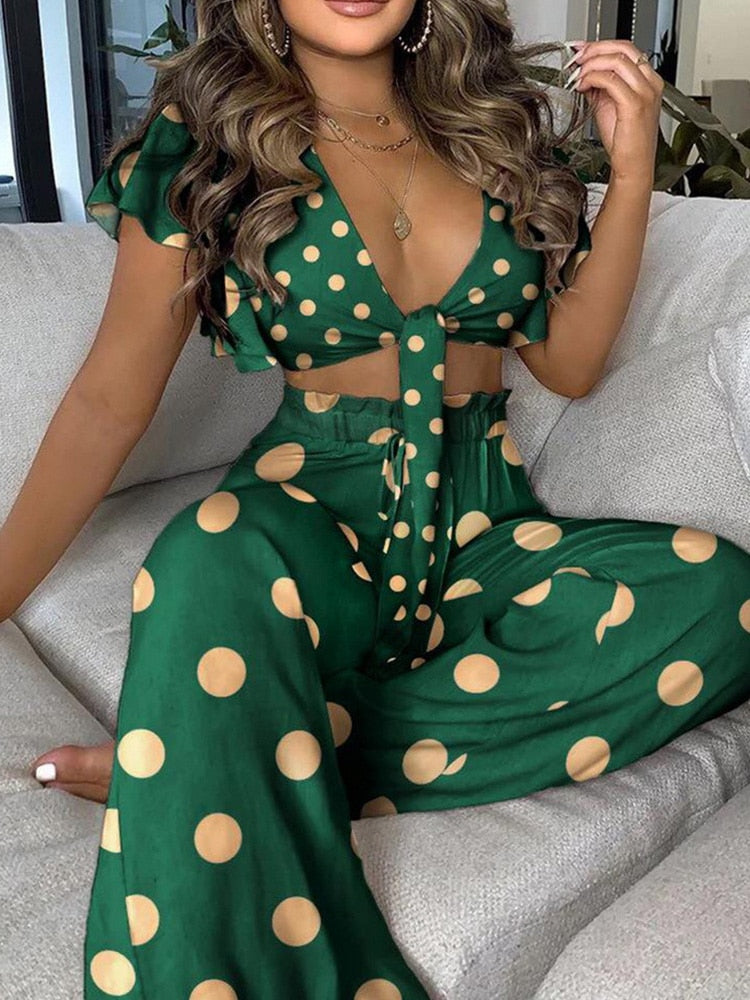 Print Elegant Fashion Two Piece Set Outfit