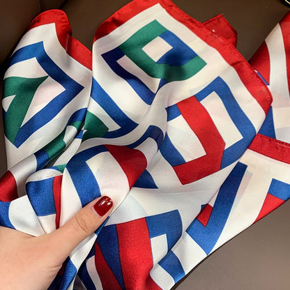 Small Shawl Silk Satin Hair Scarfs Female Square Headband Bandana Head Scarve