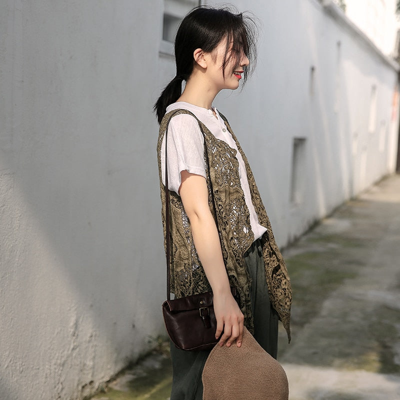 Hippie Froral Vest Retro Vintage Crochet