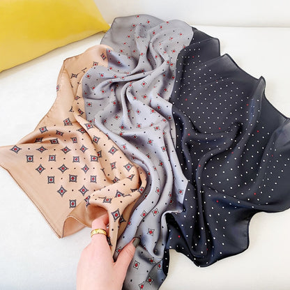 Small Shawl Silk Satin Hair Scarfs Female Square Headband Bandana Head Scarve