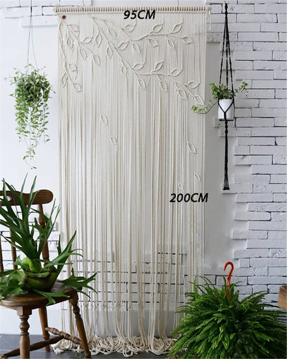 Hand-woven Macrame Cotton Door Curtain