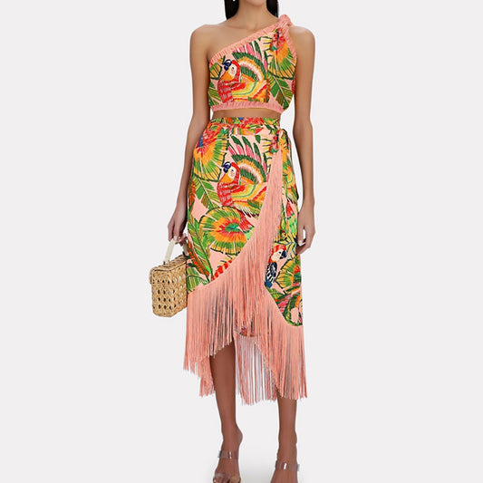 Vintage One-shoulder Boho Swimsuits