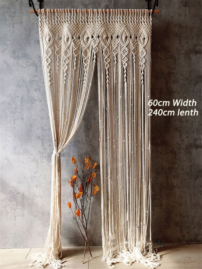 Hand-woven Macrame Cotton Door Curtain