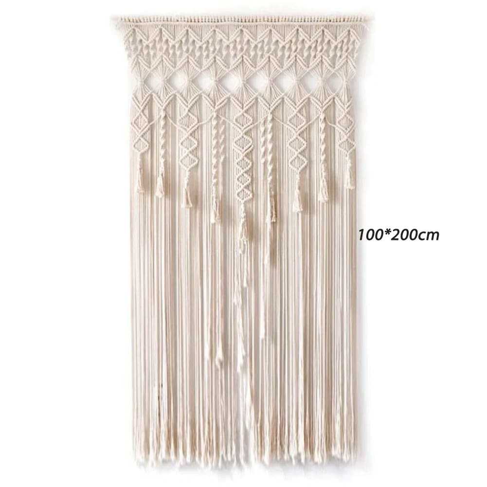 Hand-woven Macrame Cotton Door Curtain