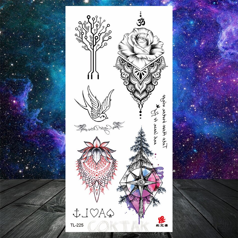 Owl Moth Jewelry Temporary Tattoo