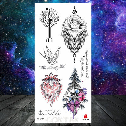 Owl Moth Jewelry Temporary Tattoo