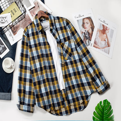 Plaid Shirts Womens Blouses Long Sleeve Lady Checked Tops Loose Female Outwear Casual Clothes Spring Autumn News 2022