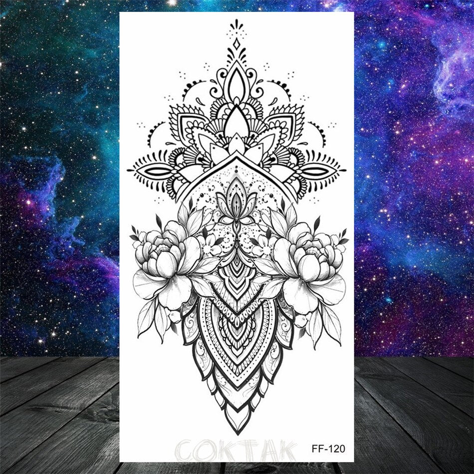 Owl Moth Jewelry Temporary Tattoo