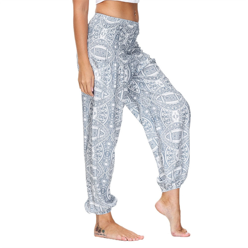 Women Print Boho Loosed Yoga Pants,