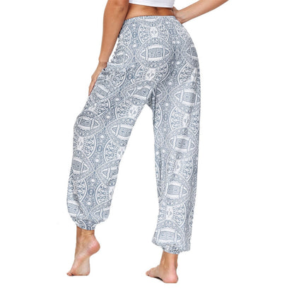 Women Print Boho Loosed Yoga Pants,