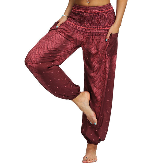 Bohemian Pants,Gypsy Yoga Pant ,Casual Baggy Boho Harem Pants